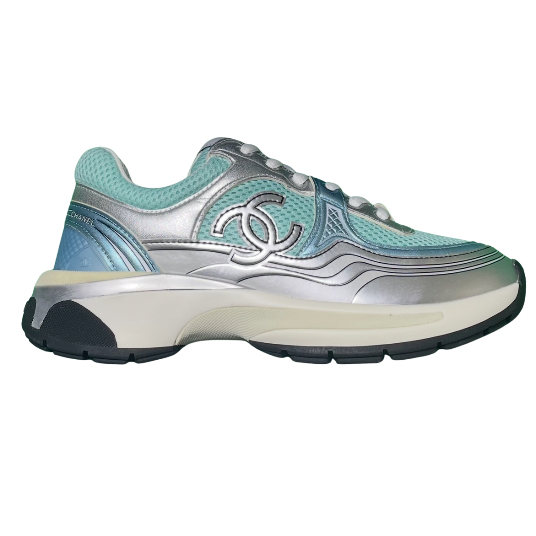 Chanel CC Runner Blue Silver