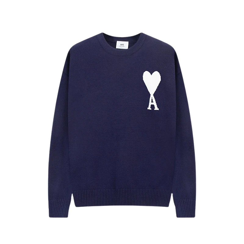 AMI PARIS Sweater Navy White