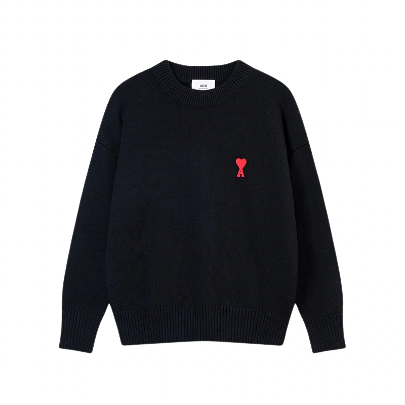 AMI PARIS Sweater Black Red