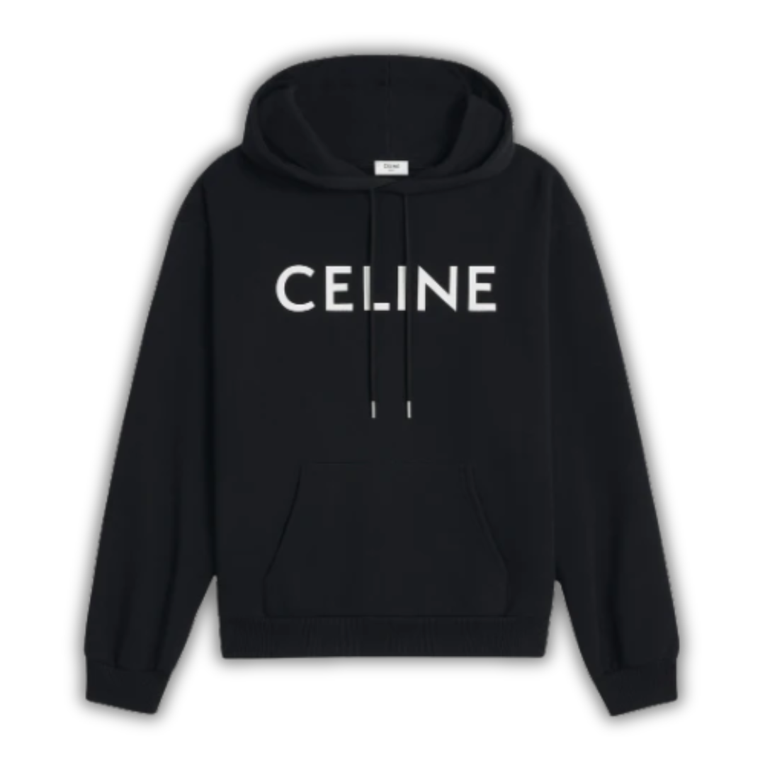 Celine Basic Hoodie Black White