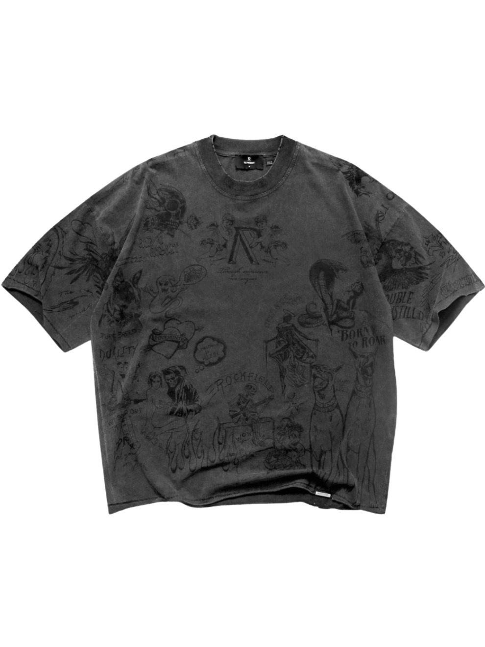 Represent T-Shirt Washed Black